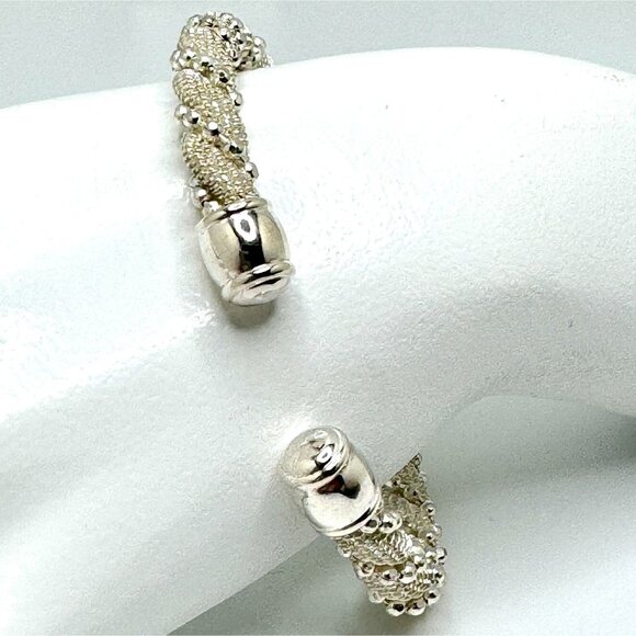 Tiffany & Co Elsa Peretti 925 Sterling Silver Mesh Twist Bangle Bracelet 24 Gram - Picture 3 of 9